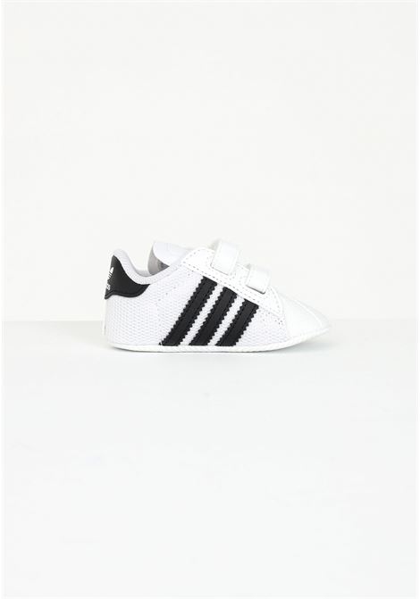 Sneakers Superstar da neonato bianca con dettagli iconici a contrasto ADIDAS ORIGINALS | S79916.